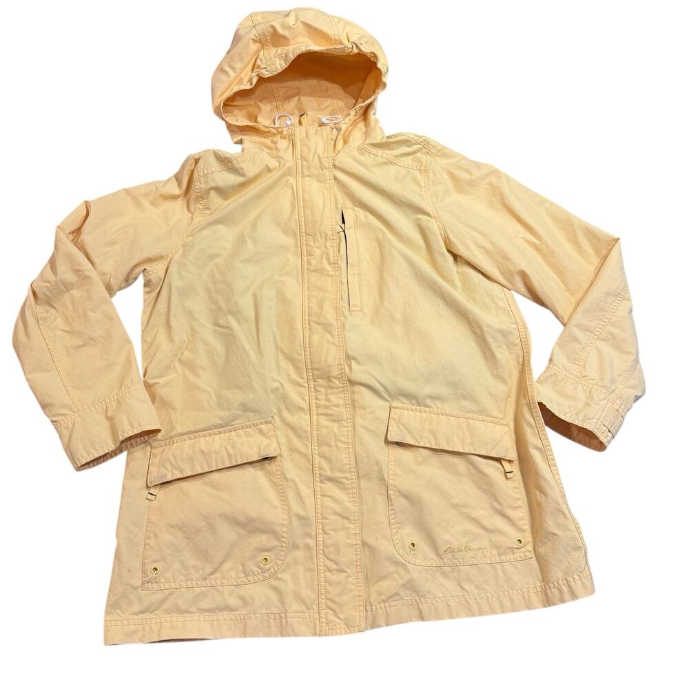 Light Yellow Hooded Women's Anorak Jacket